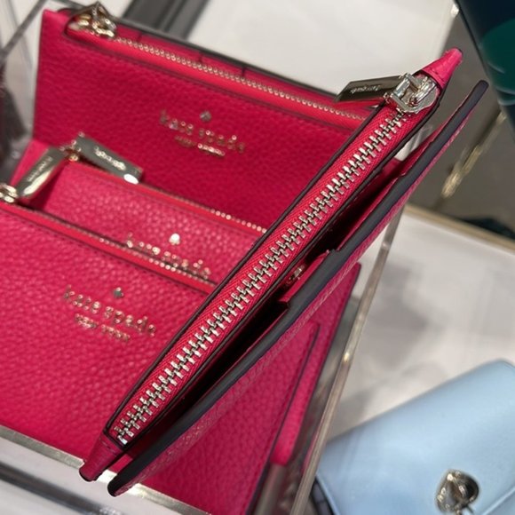 Kate Spade Leila Small Slim Bifold Wallet Bikini Pink Color - Picture 15 of 16